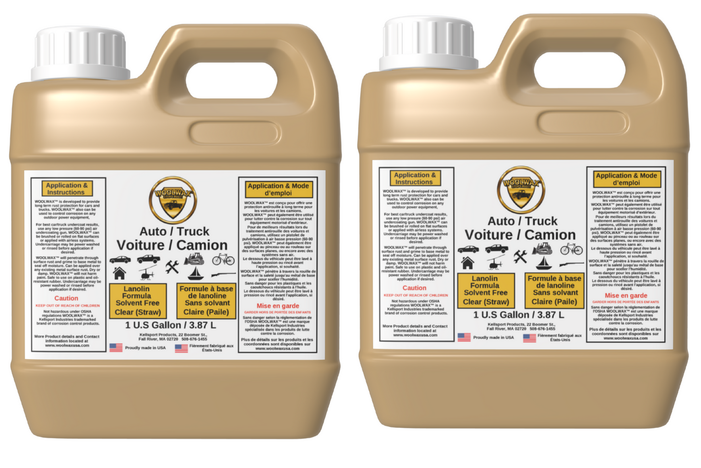 Woolwax™ Auto Undercoating 2 Gallons STRAW, BLACK, or (1) of each. Free Shipping.