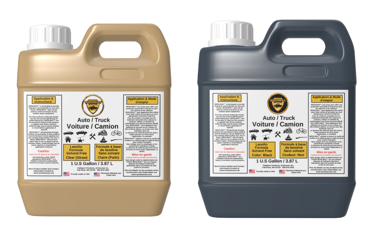 Woolwax™ Auto Undercoating 2 Gallons STRAW, BLACK, or (1) of each. Free Shipping.