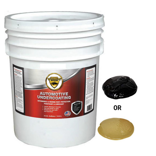 WoolWax® Lanolin Undercoating 5 Gallon Pail. STRAW (Clear) or BLACK Free Shipping.