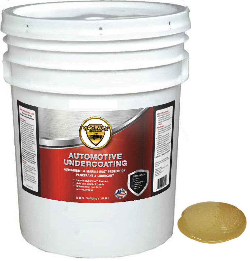WoolWax® Lanolin Undercoating 5 Gallon Pail. STRAW (Clear) or BLACK Free Shipping.