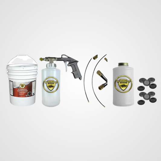 Woolwax Undercoating kit #3 STRAW(clear) or BLACK 5 gallon pail w/ PRO spray Gun & (2) extension wands.