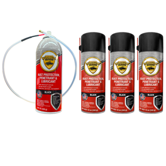 Woolwax 12 Oz Undercoating Protection Aerosol Spray Can ( Straw Or Black ) 3 Cans. Spray Can Extension Wand Included