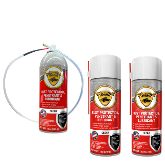 Woolwax 12 Oz Undercoating Protection Aerosol Spray Can ( Straw Or Black ) 3 Cans. Spray Can Extension Wand Included