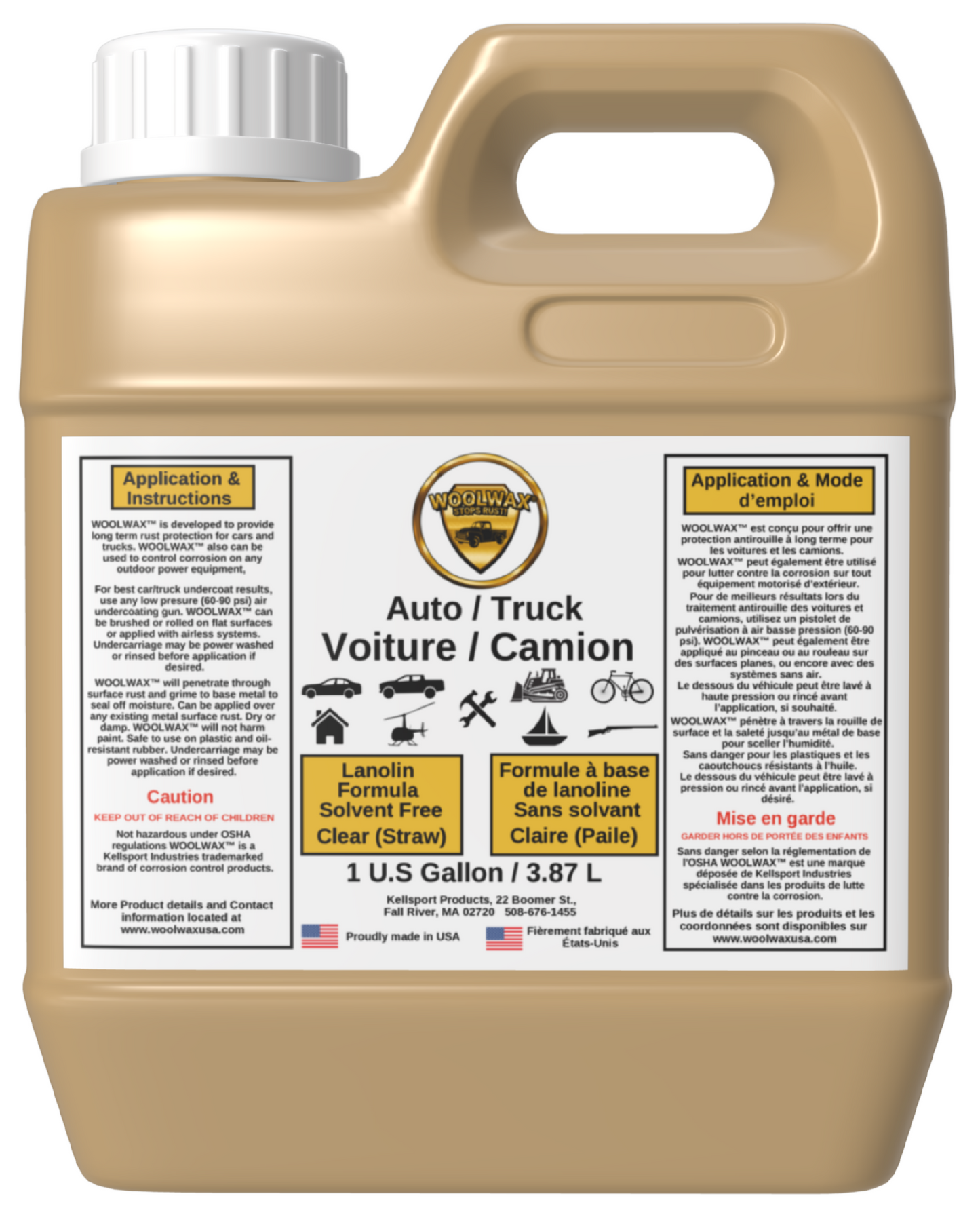 Woolwax Auto Undercoating  1 gallon Jug. Straw (Clear)(Sold On Amazon.ca see description for Link)
